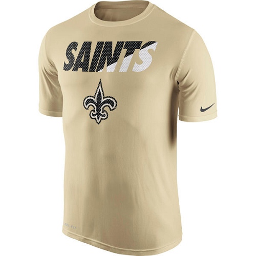 NFL Men's New Orleans Saints Nike Gold Legend Staff Practice Performance T-Shirt